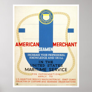 Maritime Service Recruiting Poster - WPA
