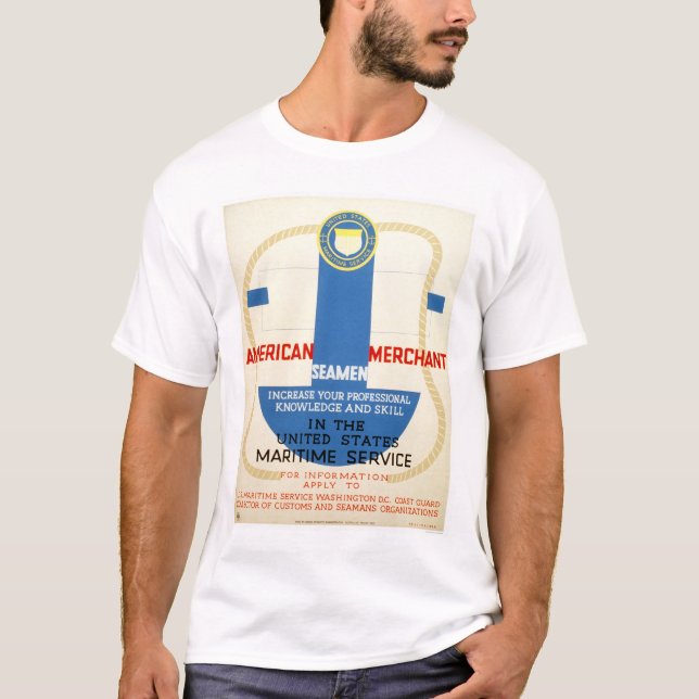 Maritime Service Recruiting Poster - WPA T-Shirt (Front)