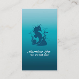 MARITIME SPA SEAHORSE ALGA AND CORALS BLUE BUSINESS CARD
