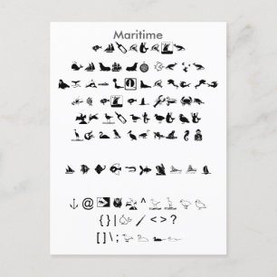 Maritime - Zazzle Font Sampler Sheet with Guide Postcard
