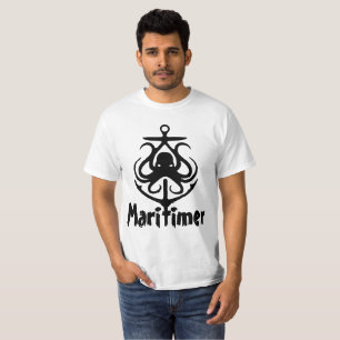 Maritimer Anchor octopus Nautical Lighthouse Route T-Shirt