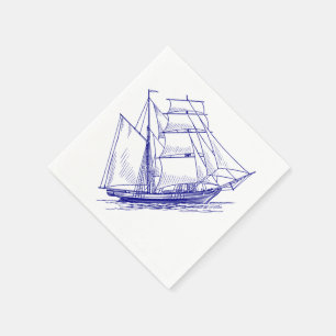 Maritimer ship boat paper napkins