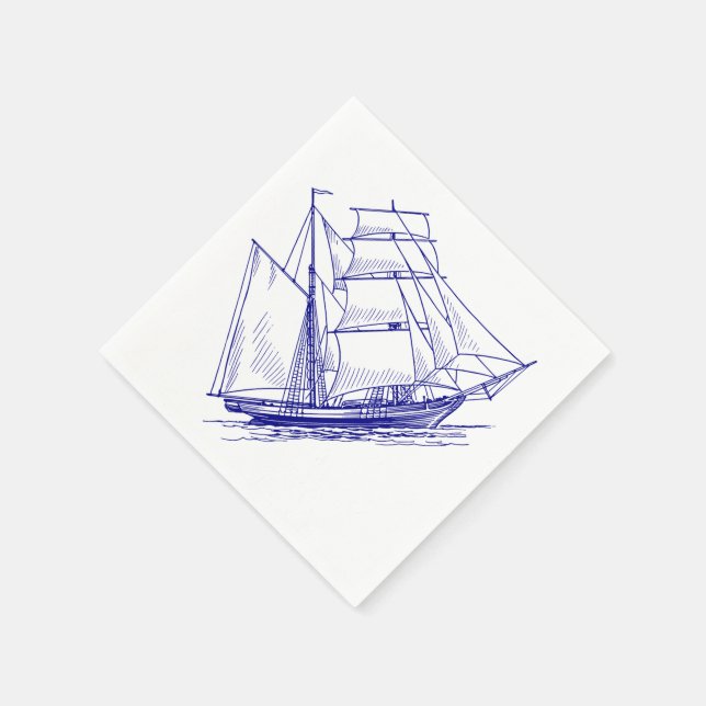 Maritimer ship boat paper napkins (Corner)