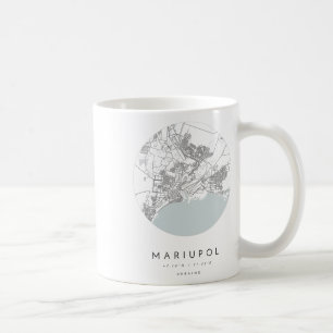 Mariupol Ukraine Coordinates Map Hometown Coffee Mug