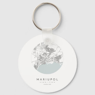 Mariupol Ukraine Coordinates Map Hometown  Key Ring