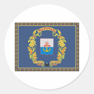 Mariupol Ukraine Flag Classic Round Sticker
