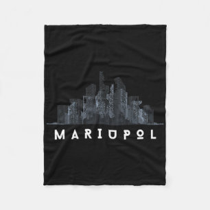 Mariupol Ukraine Flag Ukrainian City Cyrillic  Fleece Blanket