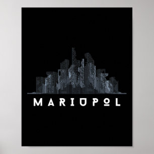 Mariupol Ukraine Flag Ukrainian City Cyrillic Poster