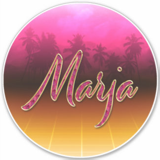 Marja First Name golden pink sticker