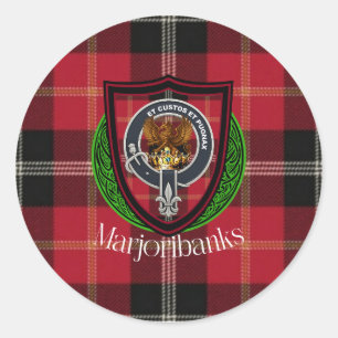 Marjoribanks Scottish Clan Tartan & Crest Classic Round Sticker