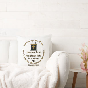 Mark 10:45 KJV Bible Verse Faith With Scriptures Cushion