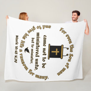Mark 10:45 KJV Bible Verse Faith With Scriptures Fleece Blanket