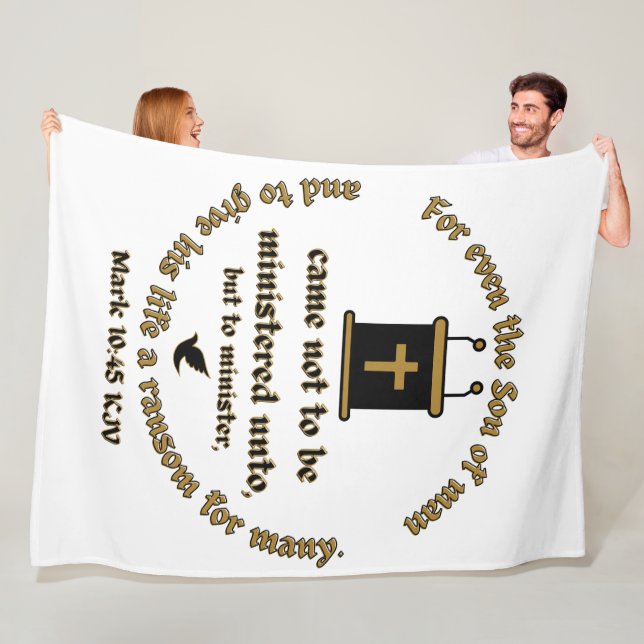 Mark 10:45 KJV Bible Verse Faith With Scriptures Fleece Blanket (In Situ)