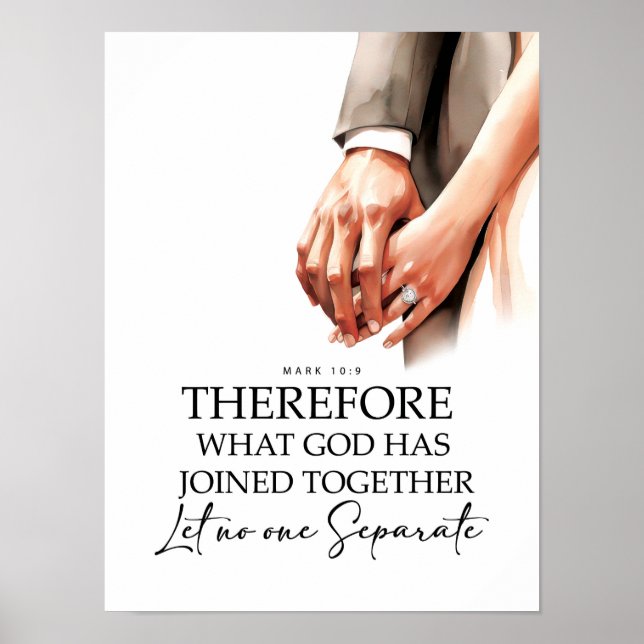 Mark 10:9 Joined togeather Poster (Front)