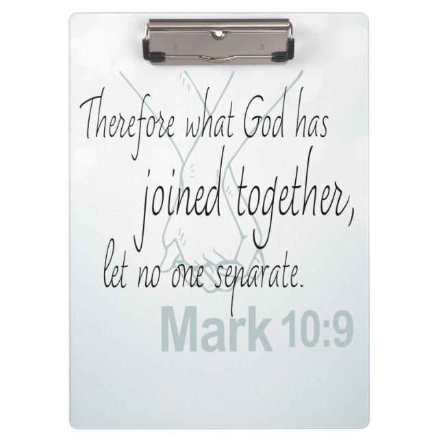 Mark 10:9 Marriage Bible Verse Clipboard (Front)
