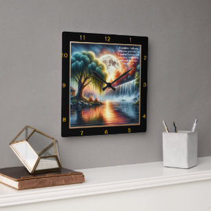 Mark 11:24 Belief Clock: Personalised Prayer Remin Square Wall Clock