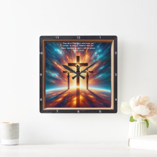 Mark 11:24 Comfort: Personalised Home Blessing Square Wall Clock