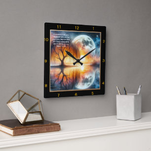Mark 11:24 Devotion: Custom Spiritual Decor Square Wall Clock