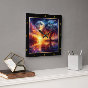 Mark 11:24 Faith Expression: Personalised Home Dec Square Wall Clock