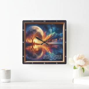 Mark 11:24 Grace Clock: Personalised Christian Gif Square Wall Clock