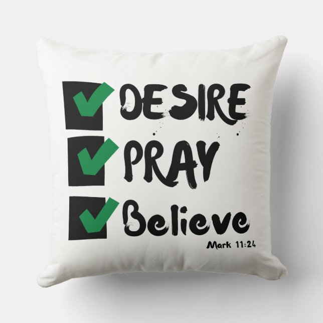 Mark 11:24 KJV Bible Scripture Cushion (Back)