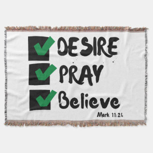 Mark 11:24 KJV Bible Scripture Throw Blanket
