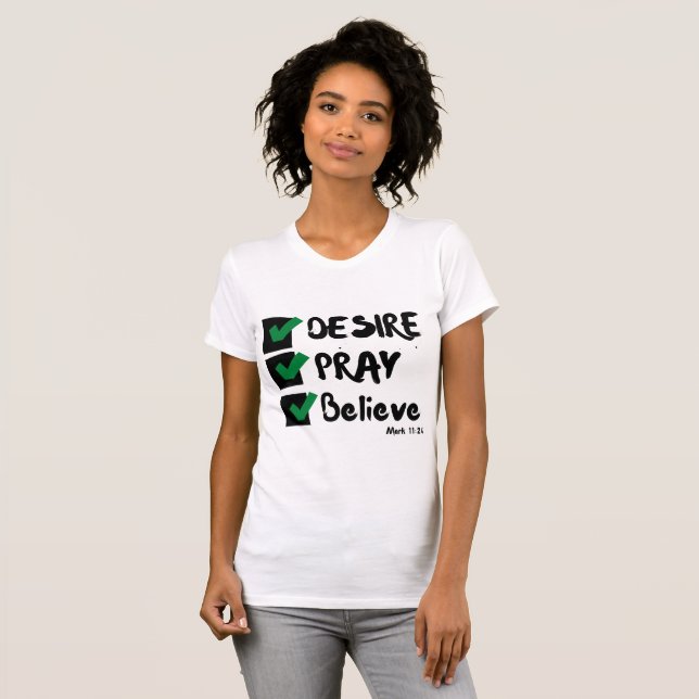 Mark 11:24  KJV Bible Scripture Women's T-Shirt (Front Full)