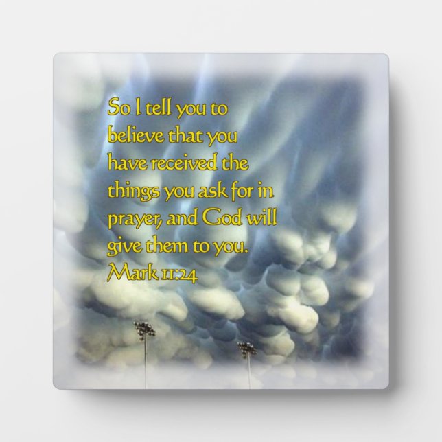 Mark 11:24 plaque (Front)