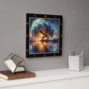 Mark 11:24 Prayer Time: Custom Christian Design Square Wall Clock