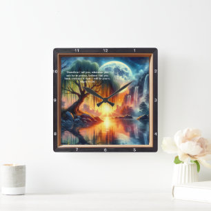 Mark 11:24 Trust Personalised Faith Statement Square Wall Clock
