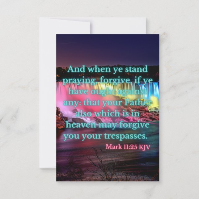 Mark 11:25 KJV Bible Verse Pic Flat Greeting Card (Front)