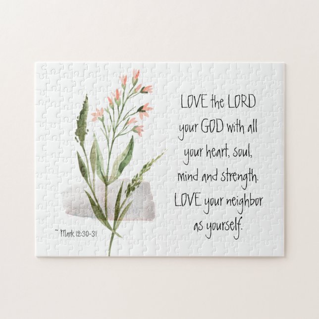 Mark 12:30-31 LOVE the LORD your GOD Jigsaw Puzzle (Horizontal)