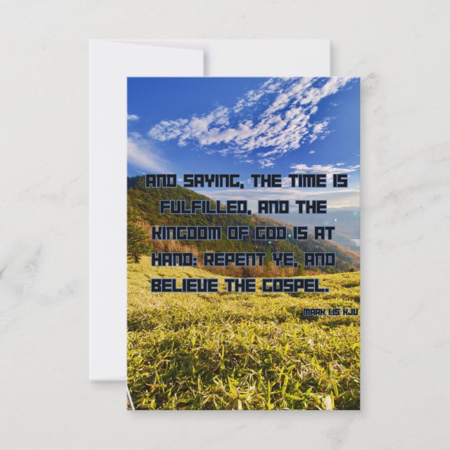 Mark 1:15 KJV Bible Scripture Pic Greeting Card (Front)