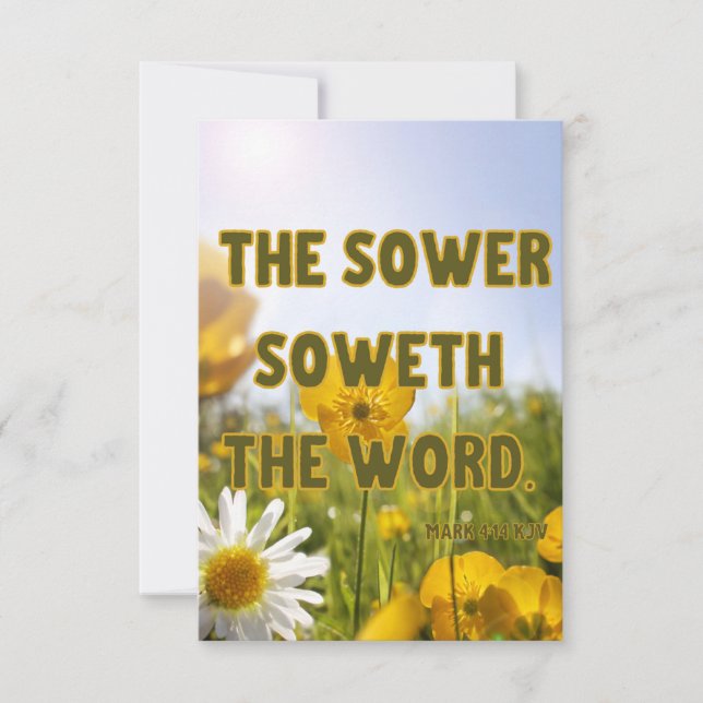 Mark 4:14 KJV Bible Scripture Pic Greeting Card (Front)