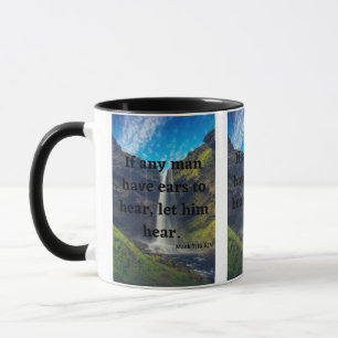 Mark 7:16 KJV Bible Scripture Pic Two-Tone Mug