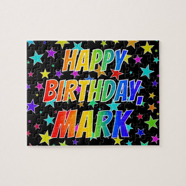 "MARK" First Name, Fun "HAPPY BIRTHDAY" Jigsaw Puzzle (Horizontal)