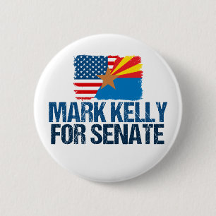 Mark Kelly for Senate 2022 Arizona Election Flag 6 Cm Round Badge