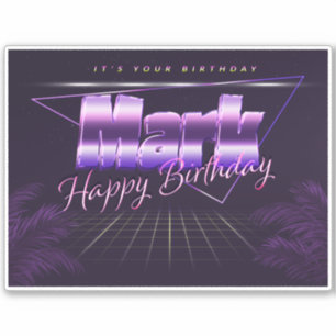 Mark Name First name lila retro Sticker Birthday