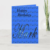 Mark, Name, Logo, Birthday Greeting Card.