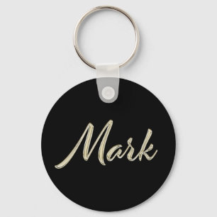 Mark Name whitegold Button Schlüsselanhänger Key Ring
