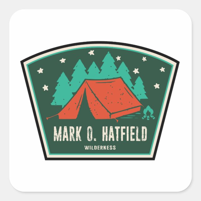Mark O. Hatfield Wilderness Camping Square Sticker (Front)