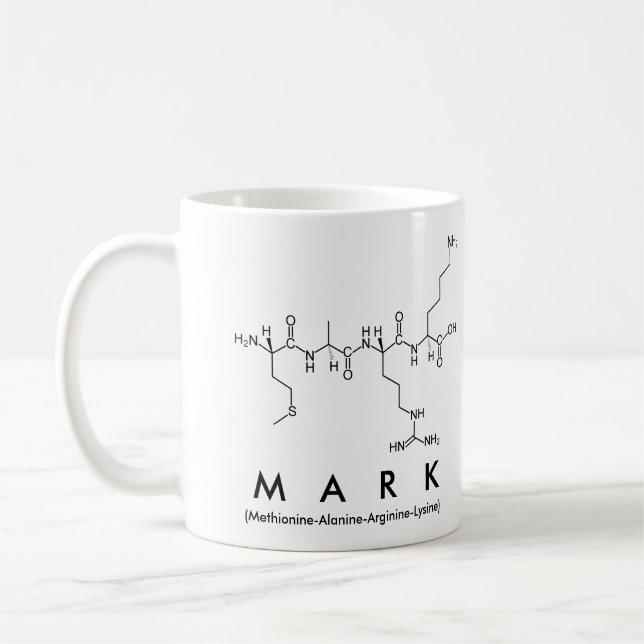 Mark peptide name mug (Left)