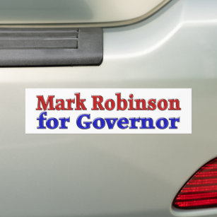 Mark Robinson for Governor with red blue text  Bumper Sticker