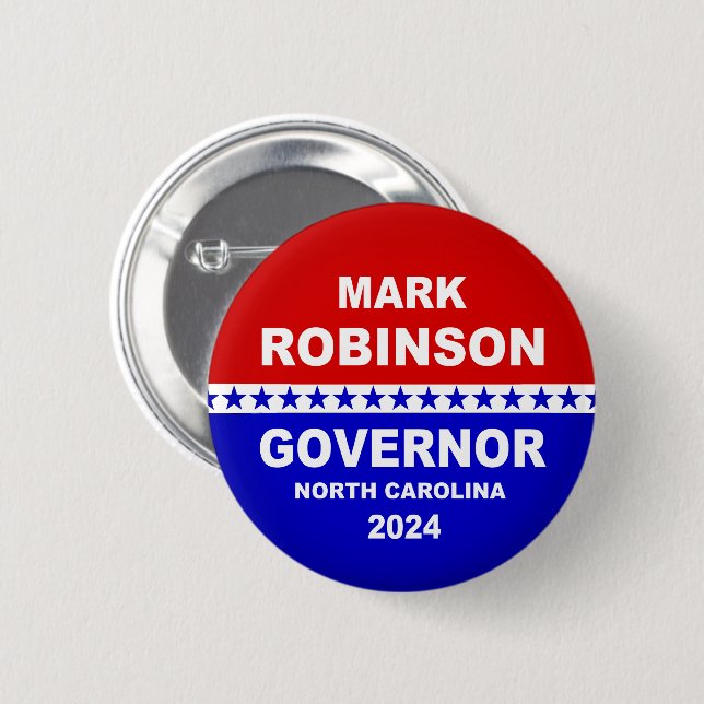 Mark Robinson Governor North Carolina 2024 6 Cm Round Badge (Front & Back)