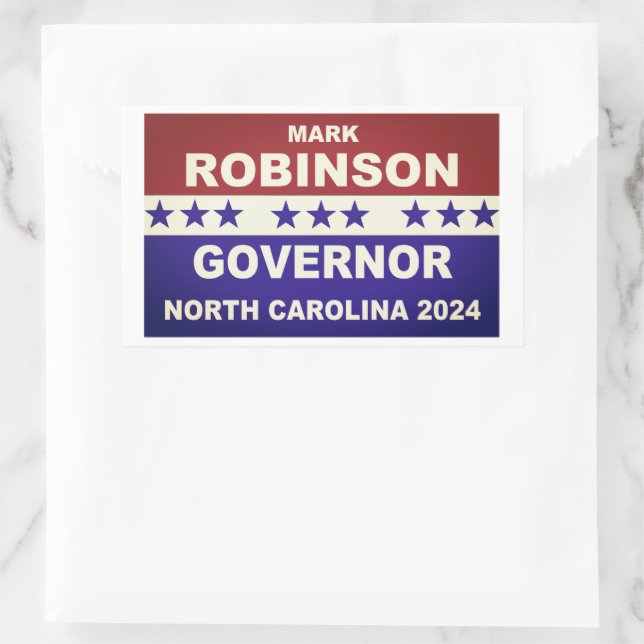 Mark Robinson Governor North Carolina 2024 Rectangular Sticker (Bag)