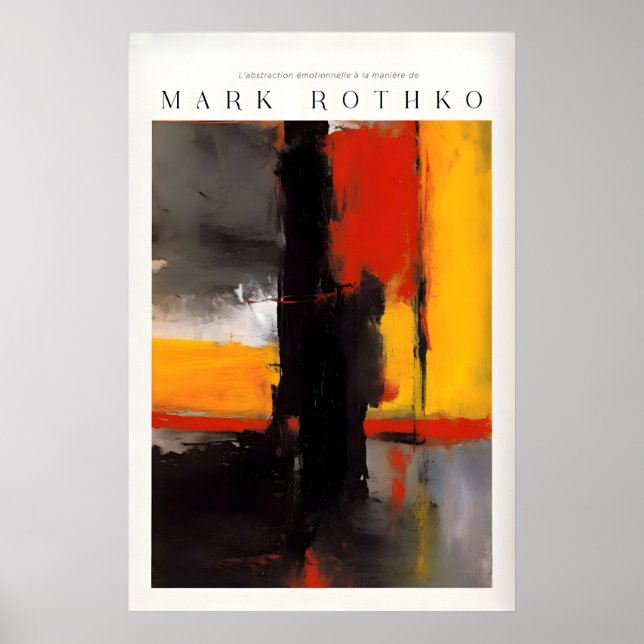 Mark Rothko Style Bold Black and Yellow Abstract Poster (Front)