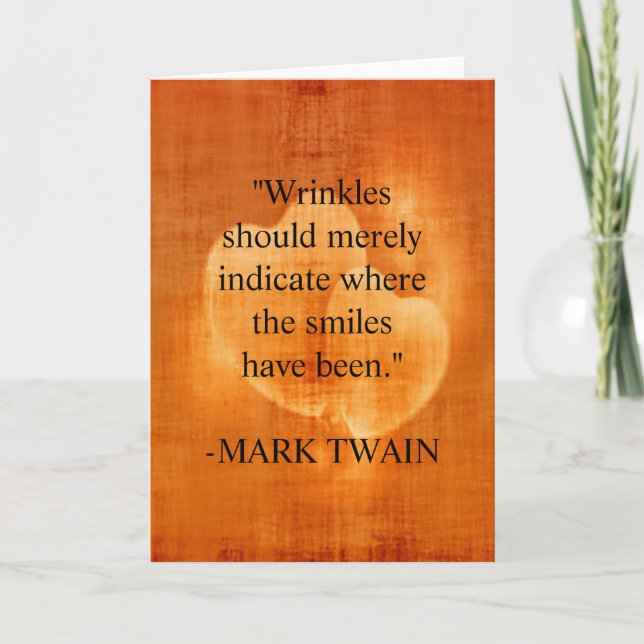 Mark Twain Birthday Quote With Hearts Card (Front)