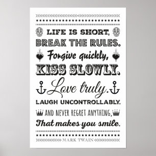 Mark Twain - Break the Rules Poster