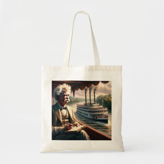 Mark Twain Famous Travel Quote Tote Bag (Front)