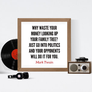 Mark Twain genealogy funny quote Photo Print